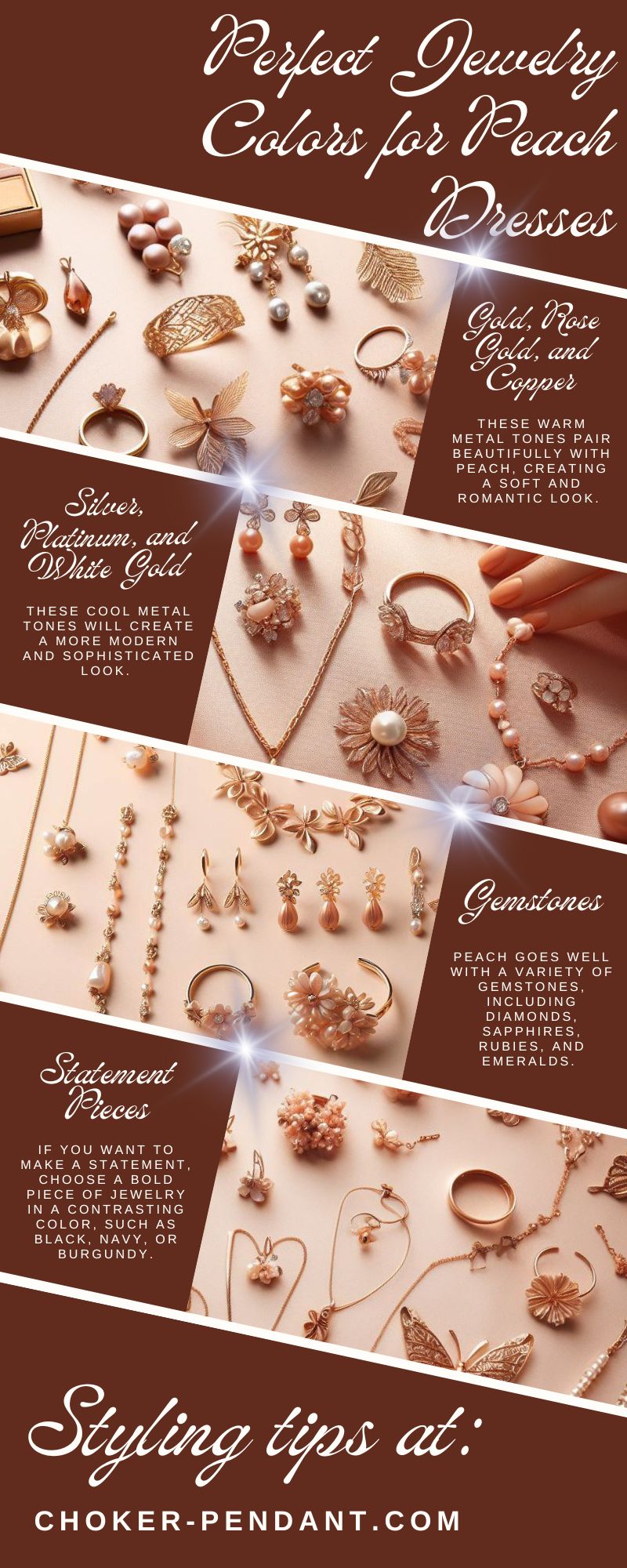 Perfect Jewelry Colors for Peach Dresses